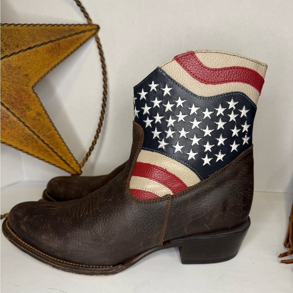Womens JB Dillon USA Cowboy Boots Leather American Flag size B. - Picture 10 of 15